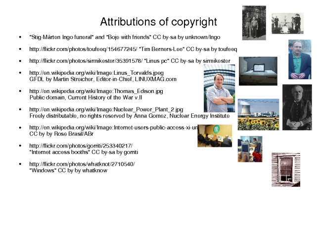Attributions of copyright