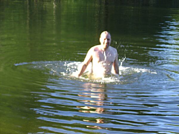 Henrik taking a swim